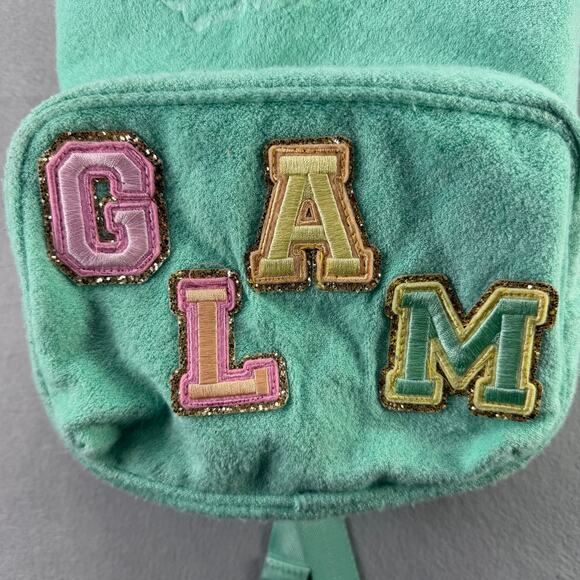 Stoney Clover Lane Mint Green Glam Backpack with Patches - Picture 3 of 12